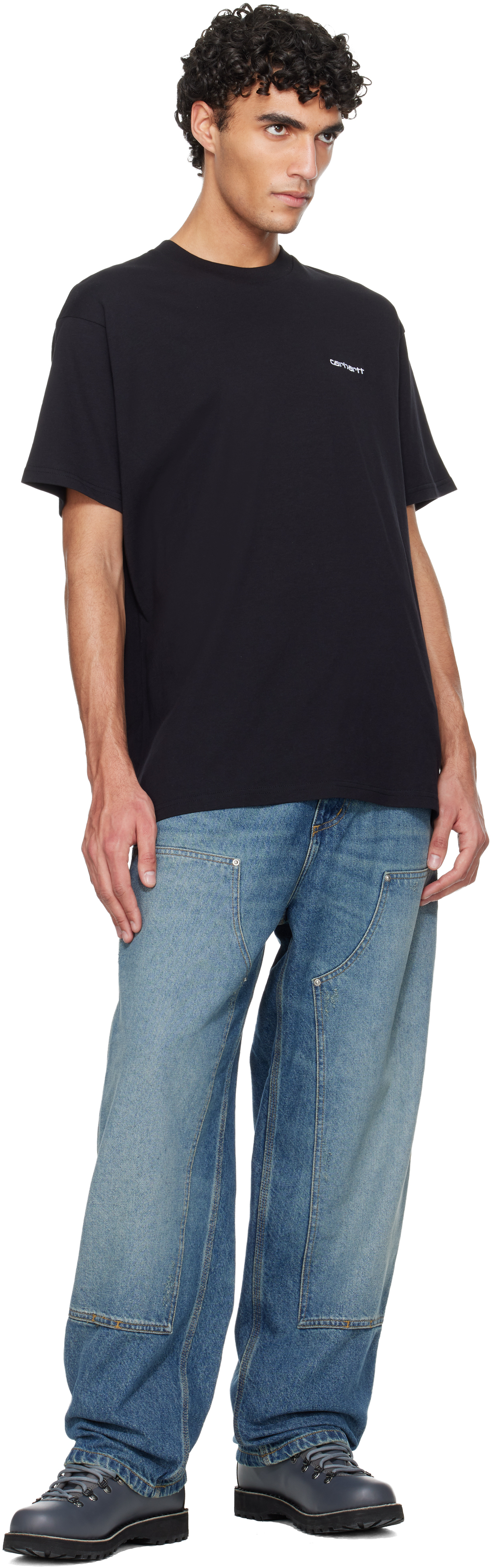 Black Script Embroidery T-shirt