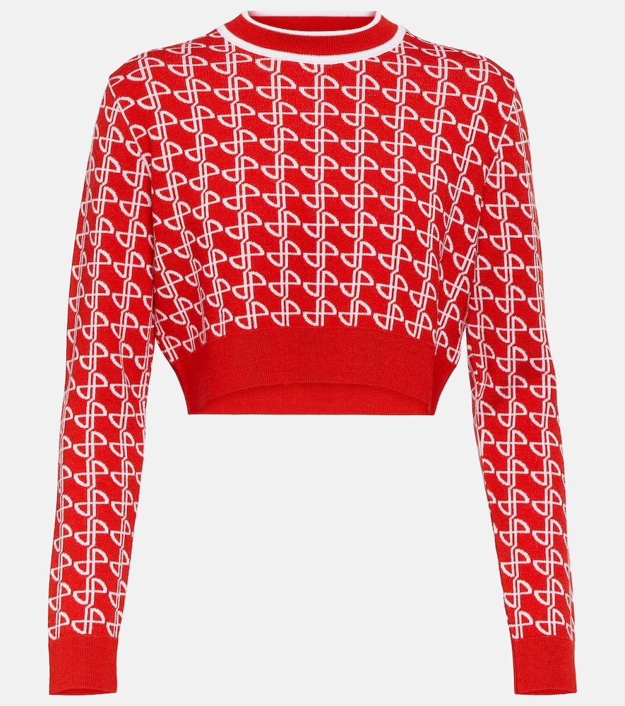 Logo jacquard wool sweater