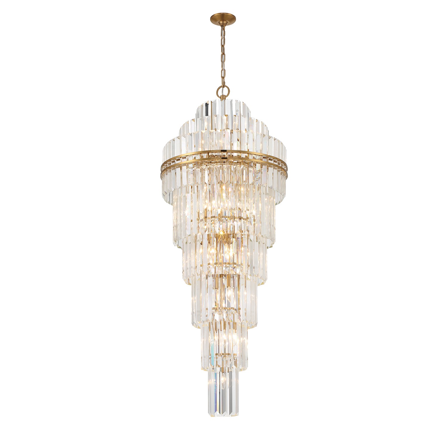 Aged Brass 31 Light Chandelier from the Hayes Collection