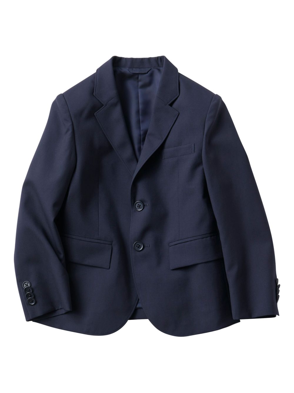 Single-breasted wool blazer - Blue
