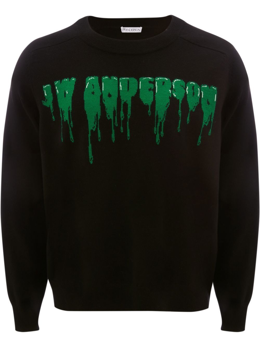 Intarsia-knit logo jumper - Black