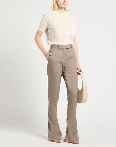 Woman Pants Taupe Size 6 Virgin Wool