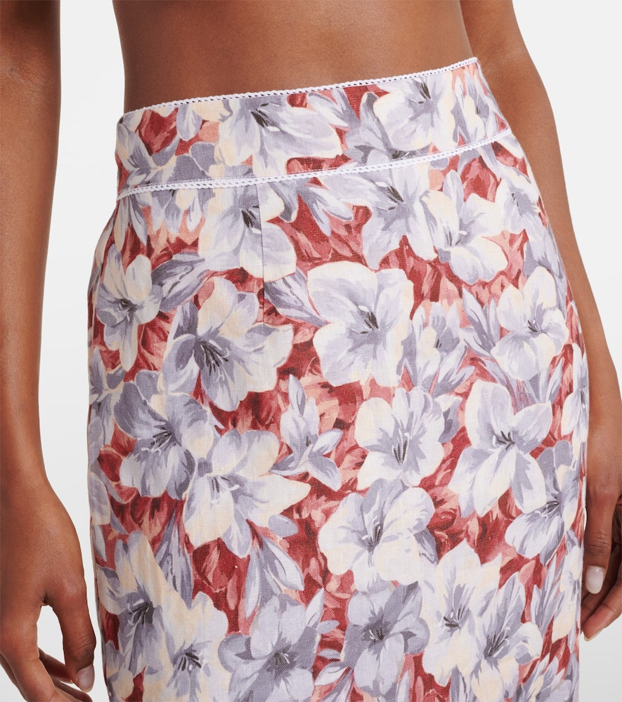 Emma floral linen maxi skirt