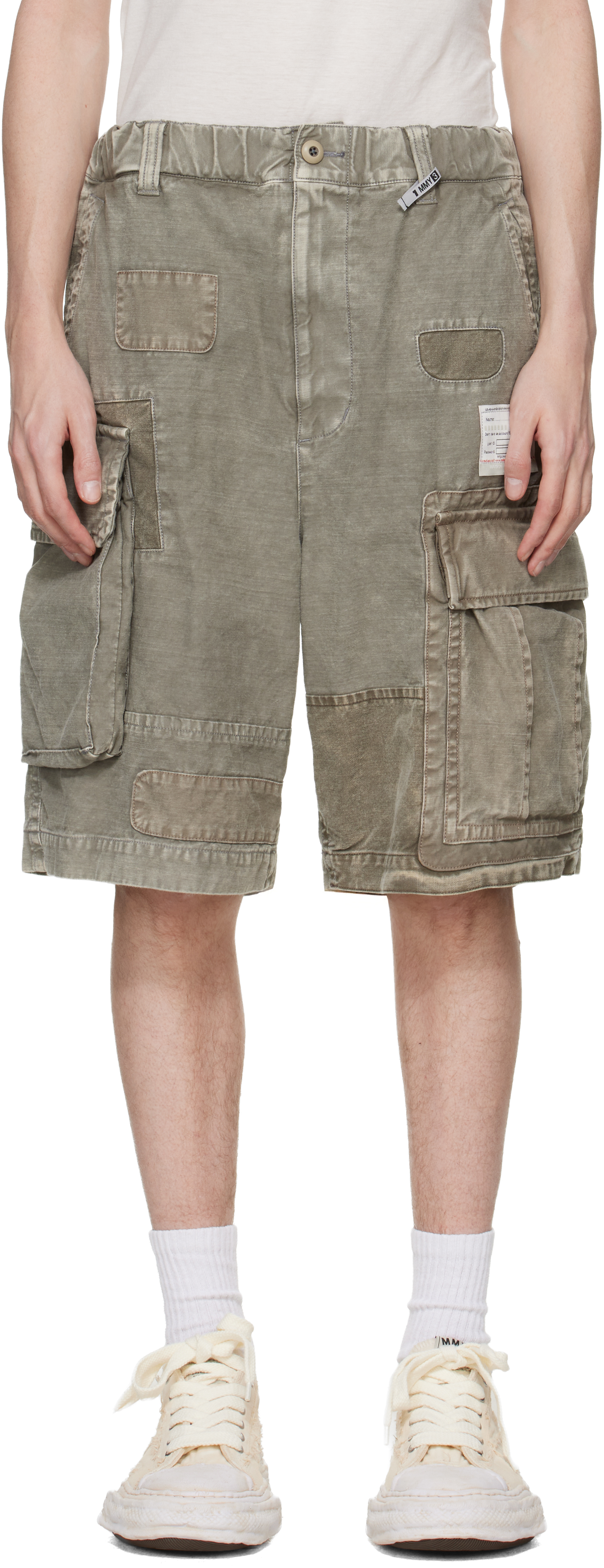Taupe Repaired Cargo Shorts