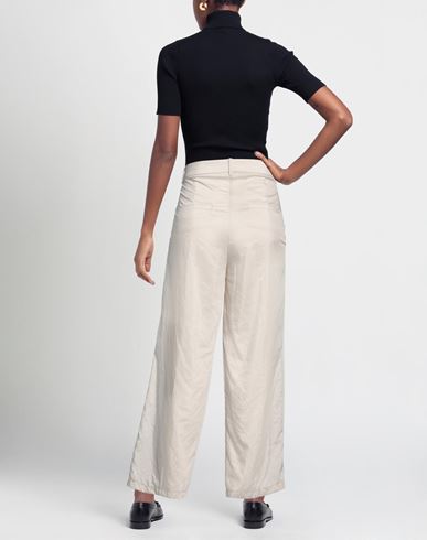 Woman Pants Light grey Size 12 Polyester