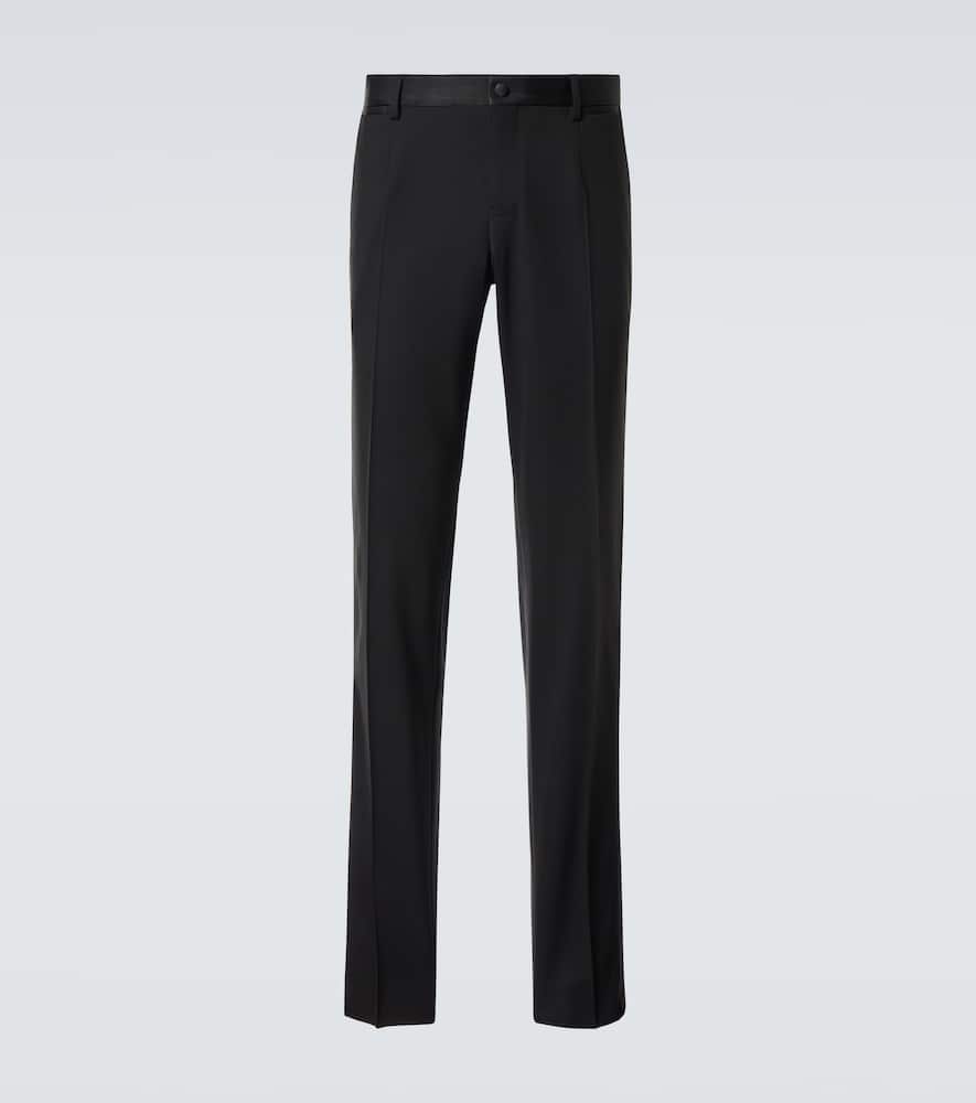 Wool and silk-blend tuxedo pants