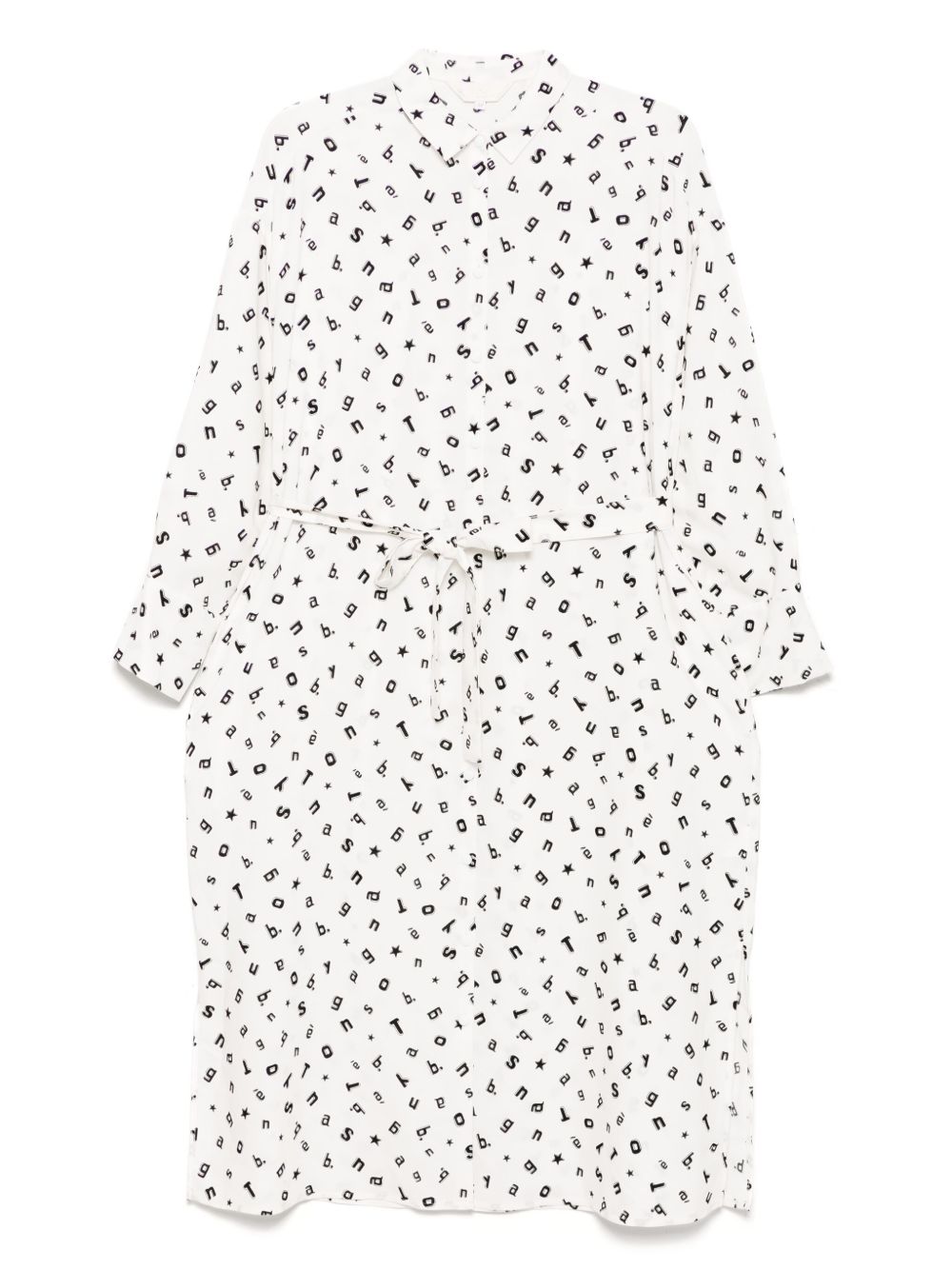 Graphic-print dress - White