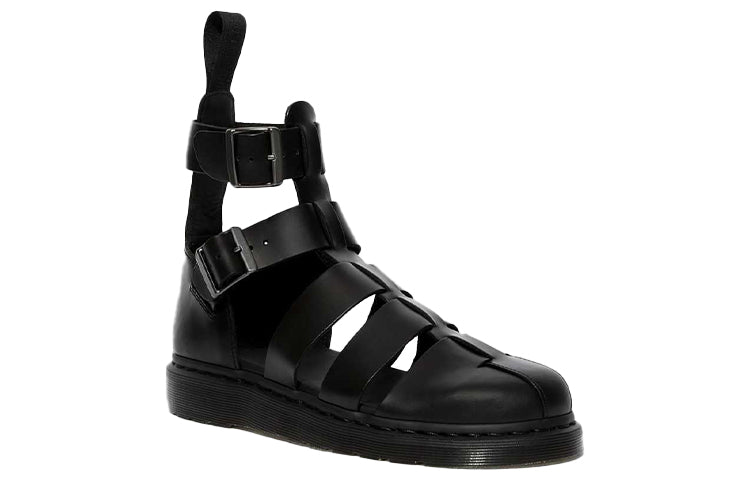 Geraldo Leather Gladiator Sandals Black