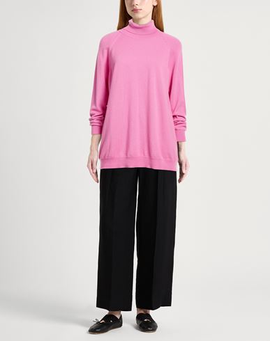 Woman Turtleneck Mauve Size M Cashmere