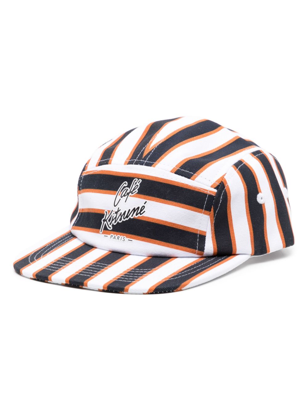 Logo-print striped cotton cap - Multicolour