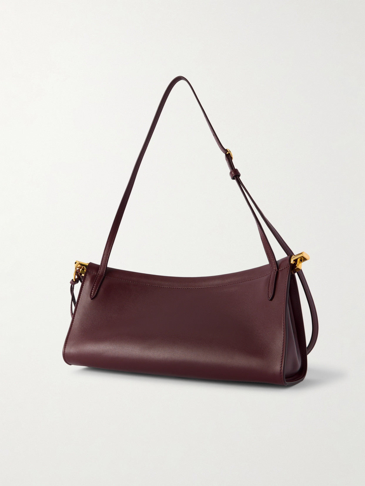 Click E/w Medium Leather Shoulder Bag - Burgundy
