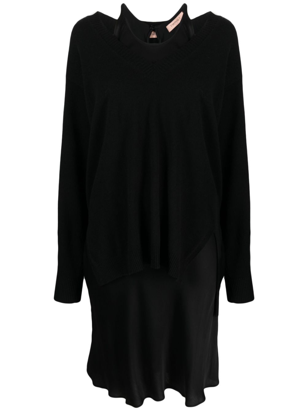 Layered jumper dress - Black