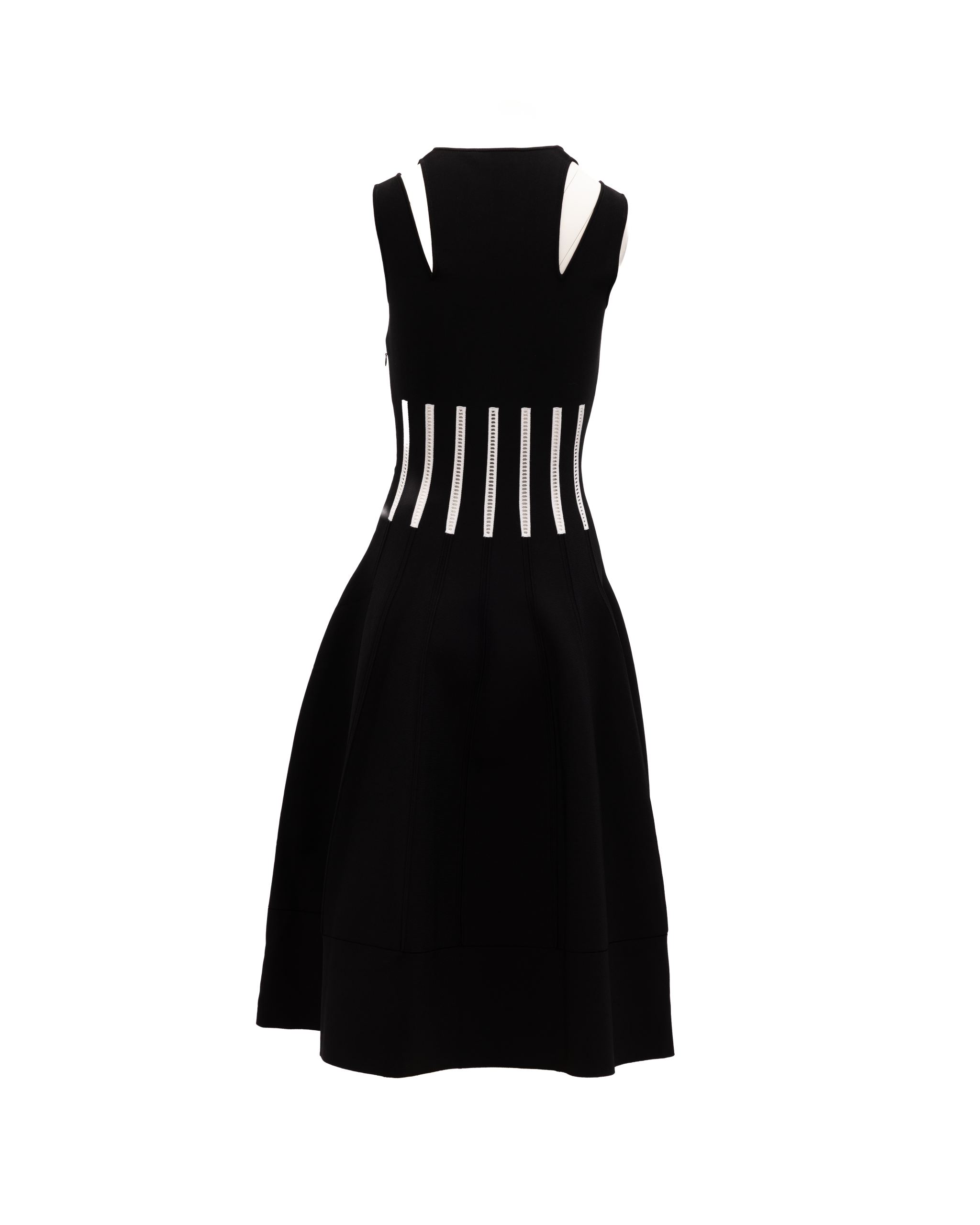 Cut-Out Viscose Dress — Black