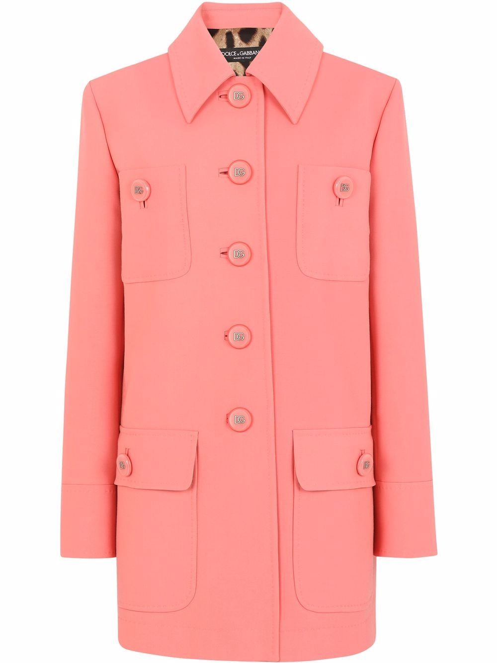 Longline wool coat - Pink