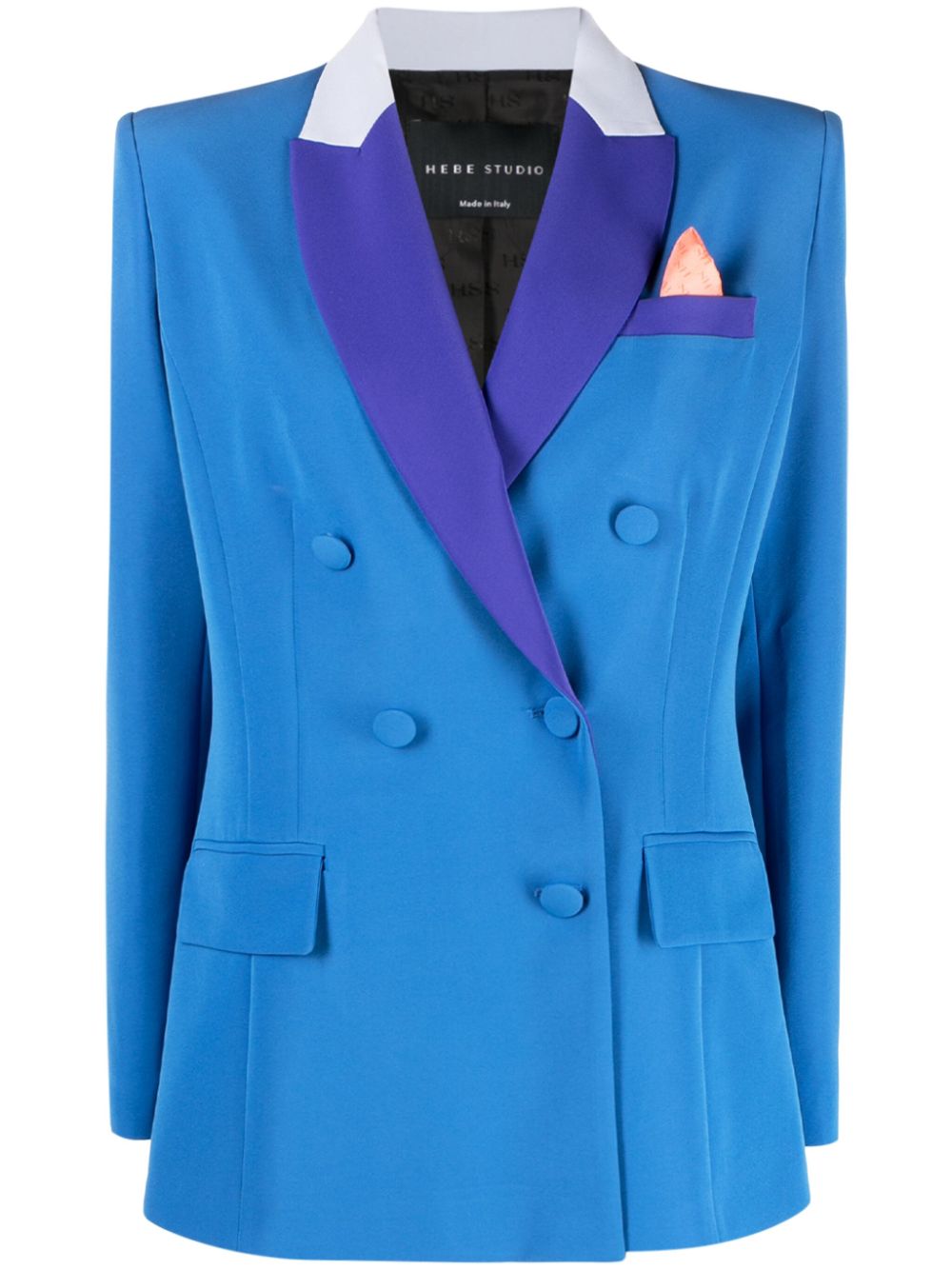 Bianca colour-block crepe blazer - Blue