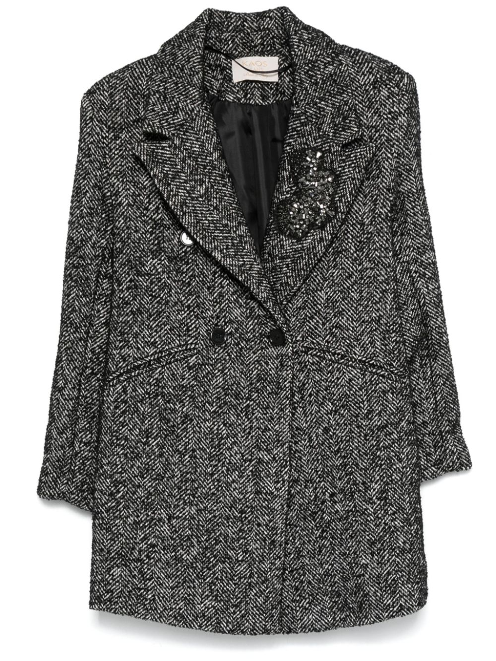 Herringbone coat - Black