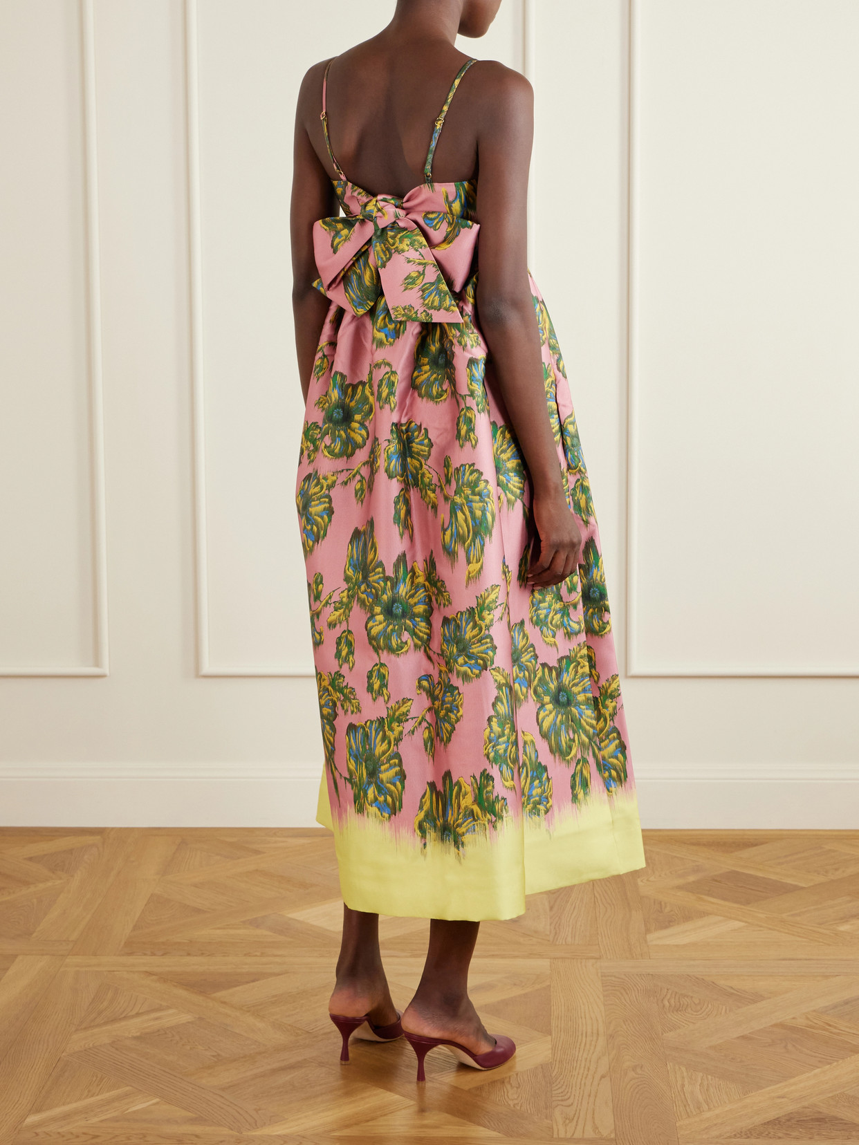 Faye Tie-detailed Floral-print Twill Midi Dress - Multi