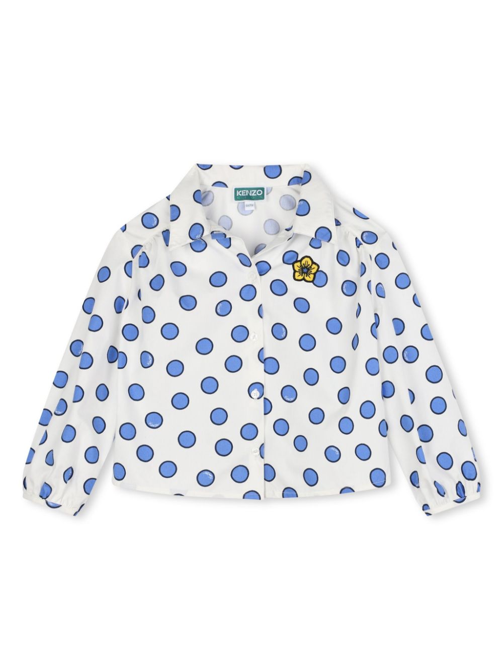 Polka-dot cotton blouse - White
