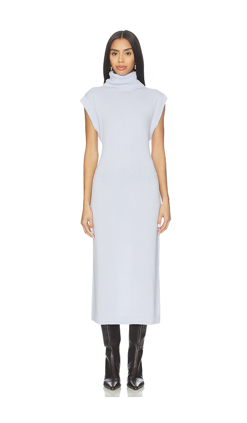 SIMKHAI Sleeveless Turtleneck Dress in Blue Haze. S also in L