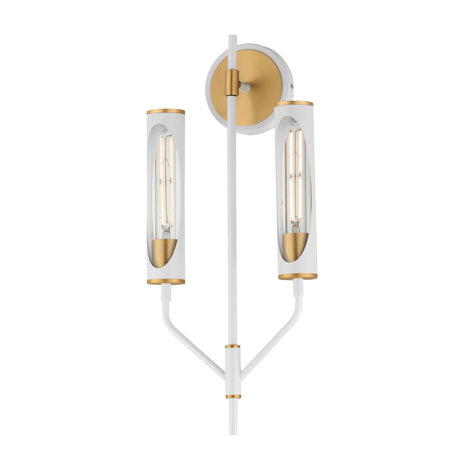Regent 2-Light LED Wall Sconce in Light French Gray with Natural Aged Bra