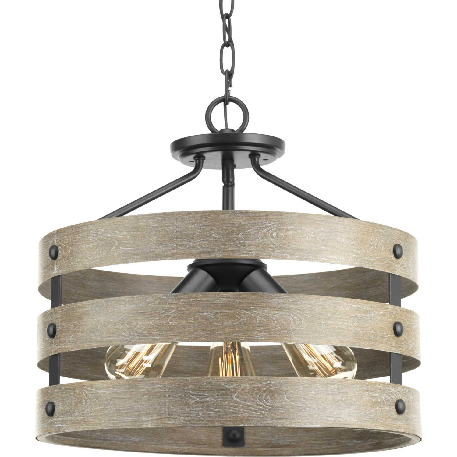 Graphite Three Light Semi-Flush Convertible from the Gulliver Collection