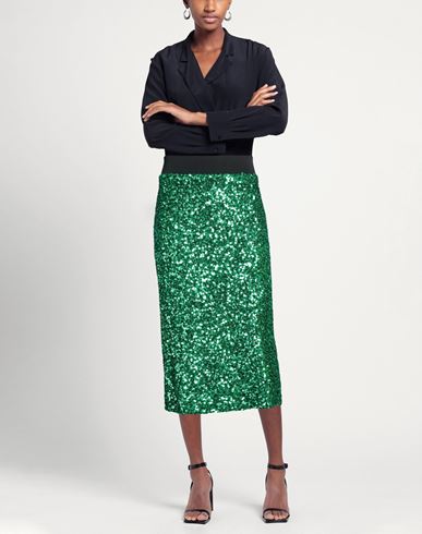 Woman Midi skirt Green Size 4 Polyester, Elastane