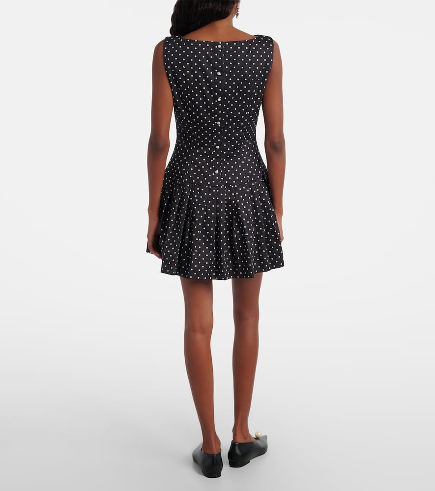 Polka-dot cotton poplin minidress