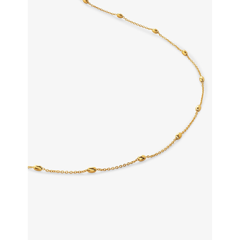 Womens Yellow Gold Orbit Fine Oval Station 18ct Yellow Gold-plated Vermeil Sterling-silver Necklace 