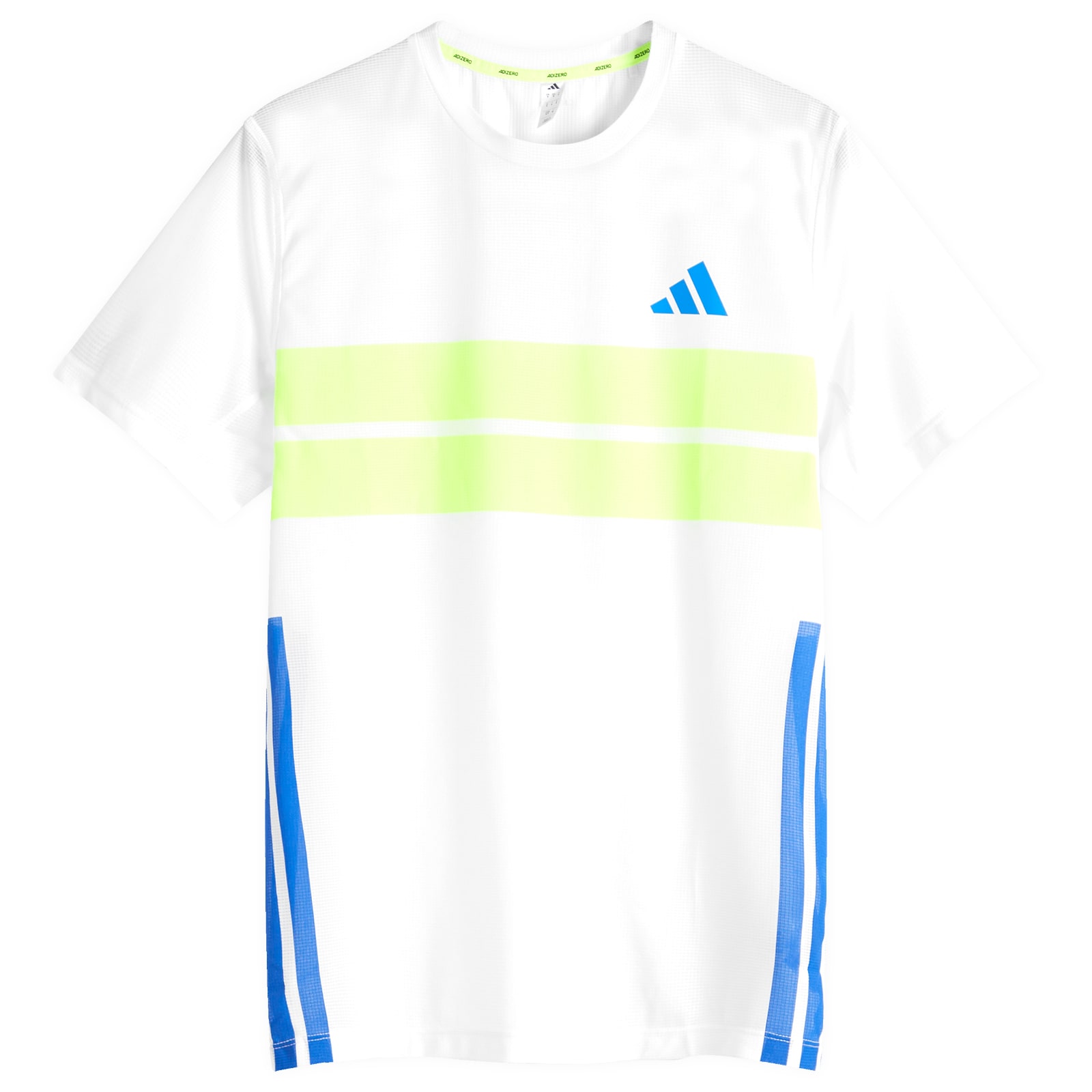 Adizero Run T-Shirt in White/Lucid Lemon