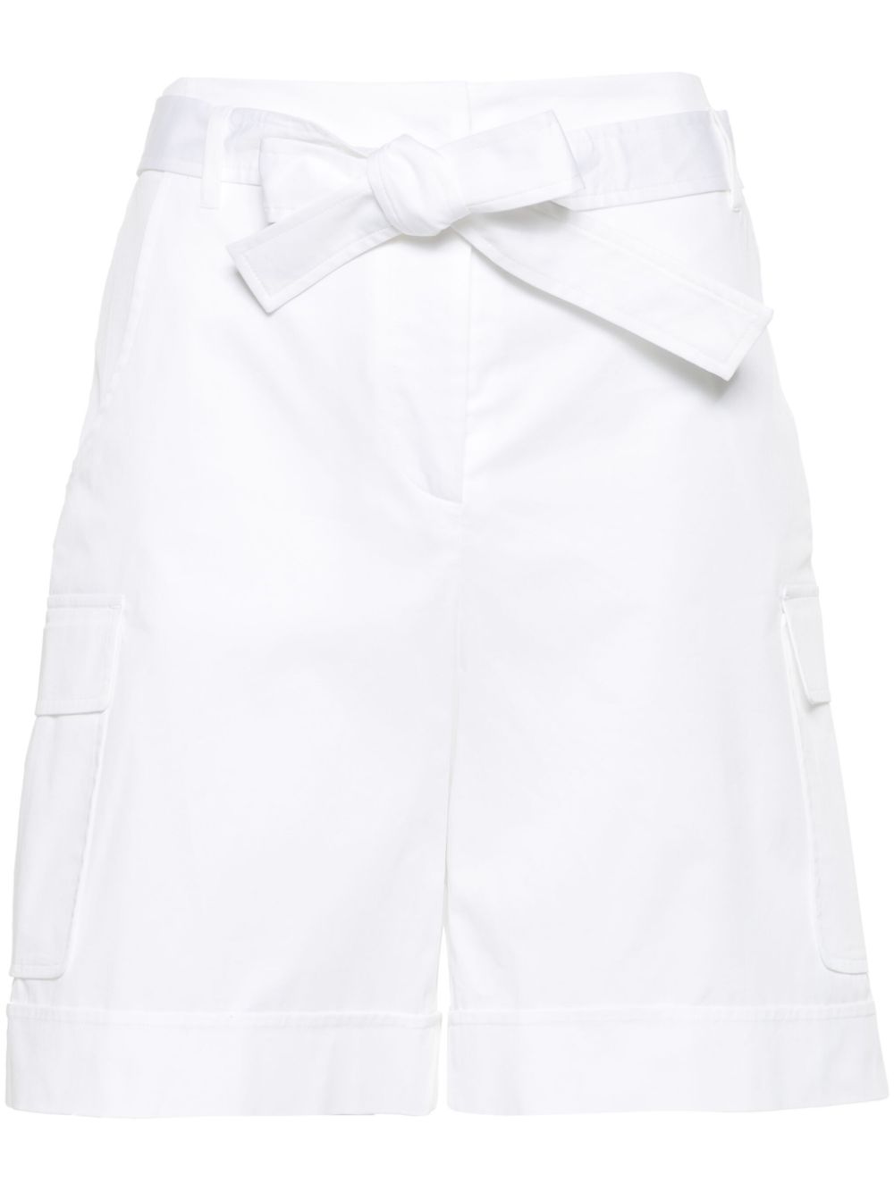 Belted bermuda shorts - White
