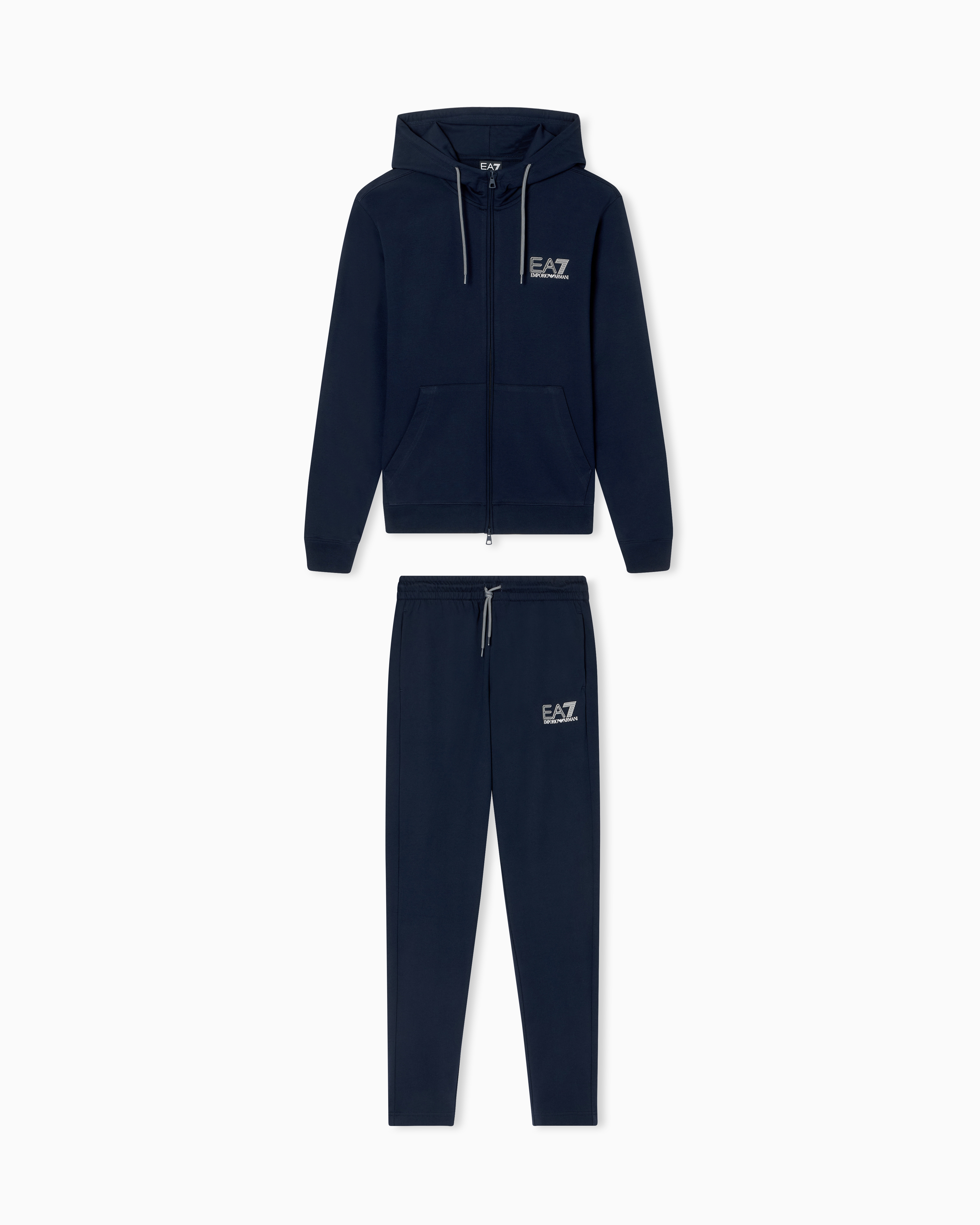 Pure cotton tracksuit with hood
