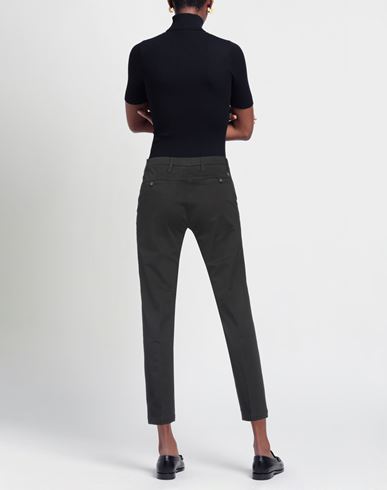 Woman Pants Black Size 24 Cotton, Rayon, Elastane