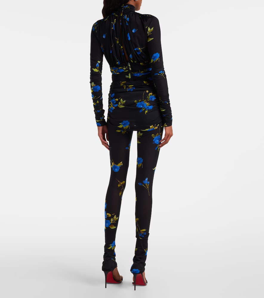 Floral jersey leggings