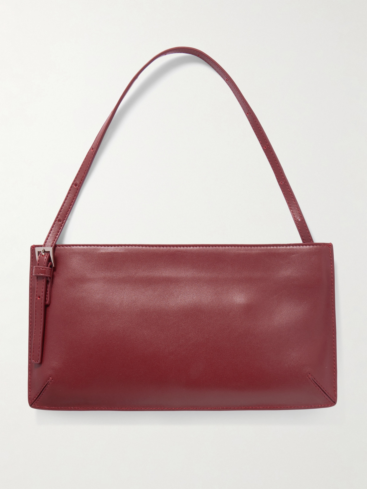 90s Leather Shoulder Bag - Burgundy