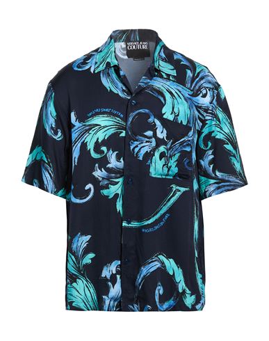Man Shirt Navy Size 40 Viscose