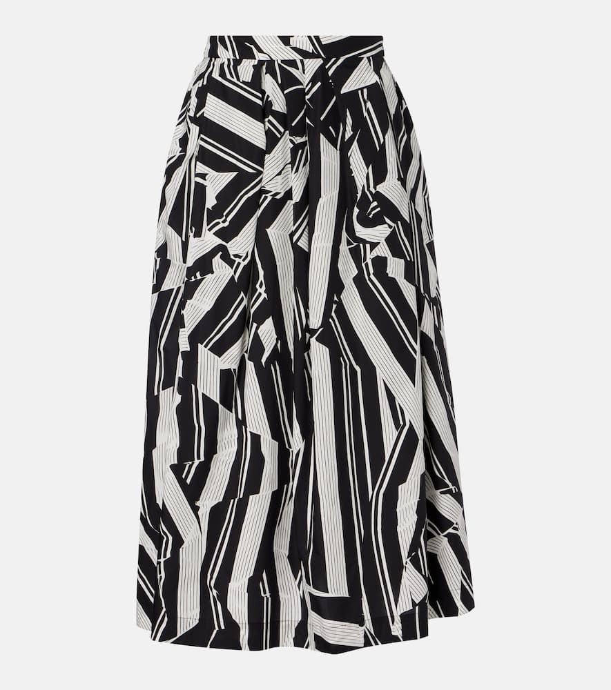 Printed cotton midi skirt