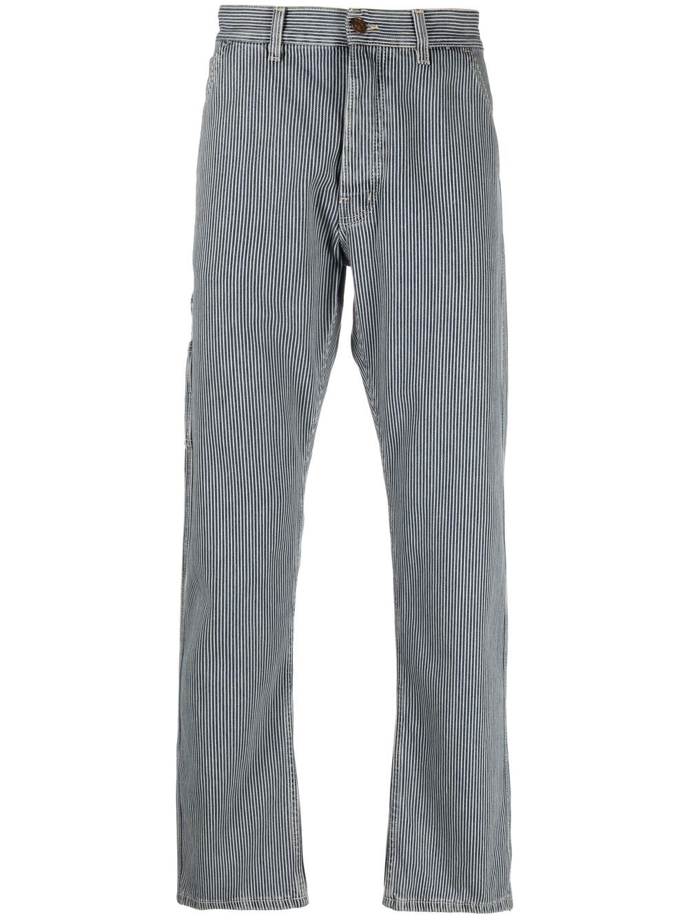 Pinstripe straight-leg jeans - Blue