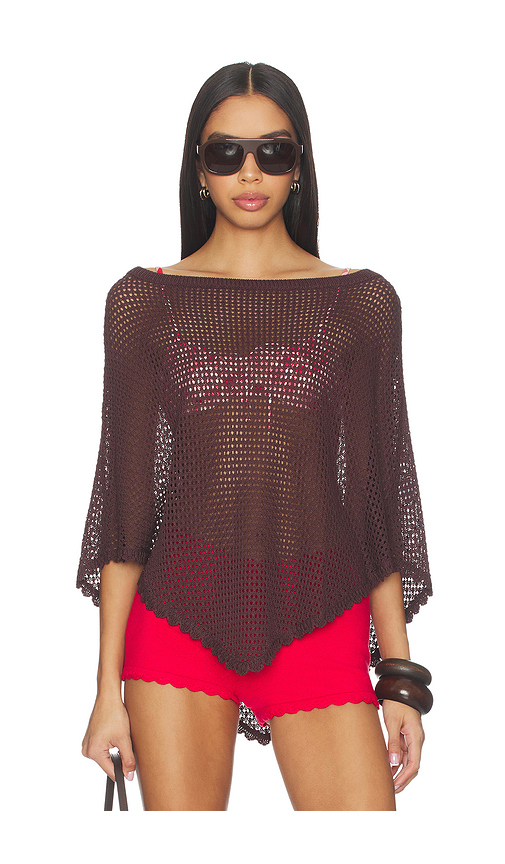 MORE TO COME Daleyza Poncho Top in Brown. M also in