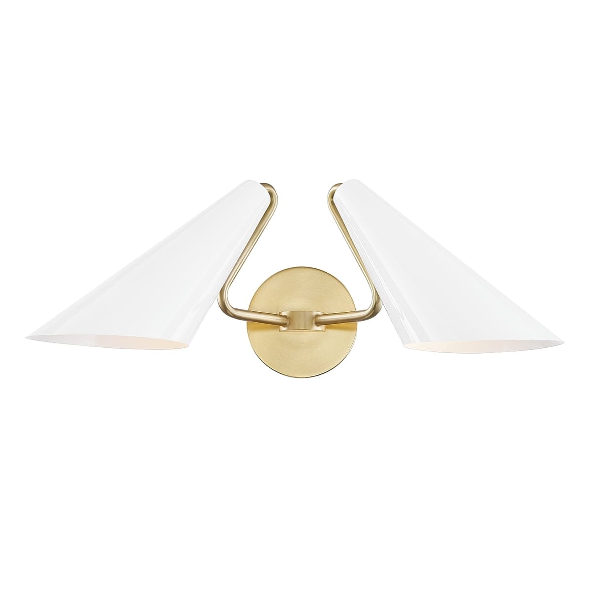 Mitzi Talia 2-Light Wall Sconce in Aged Brass and Dove Gray
