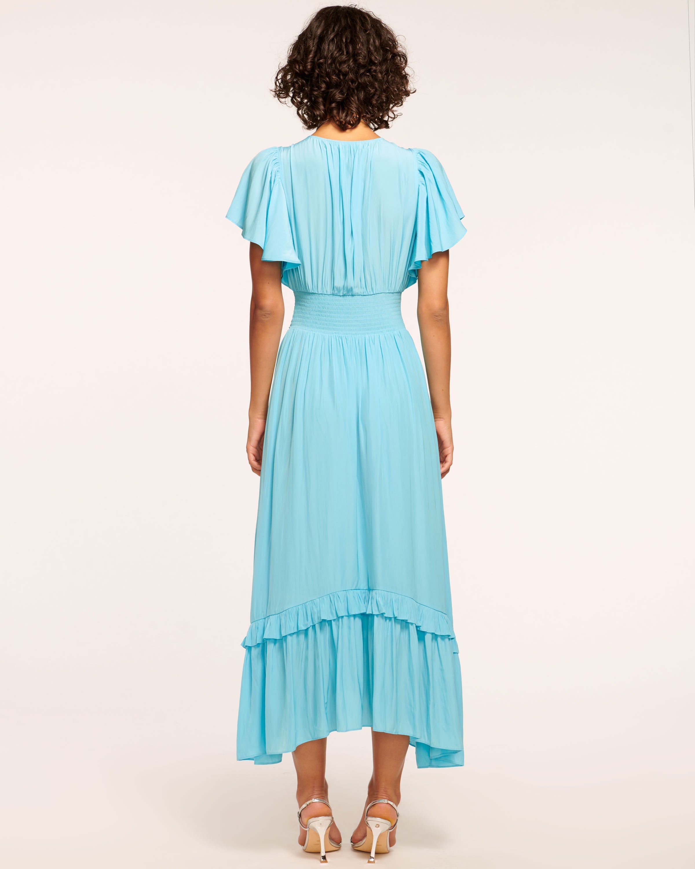 Joanie Short Sleeve Maxi Dress in Pink Petunia