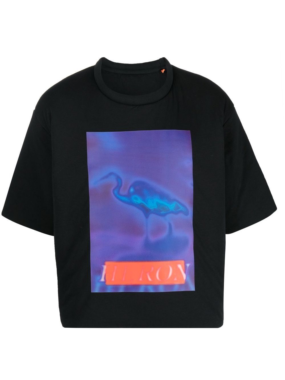 Graphic-print oversize T-shirt - BLACK NAVY BLUE