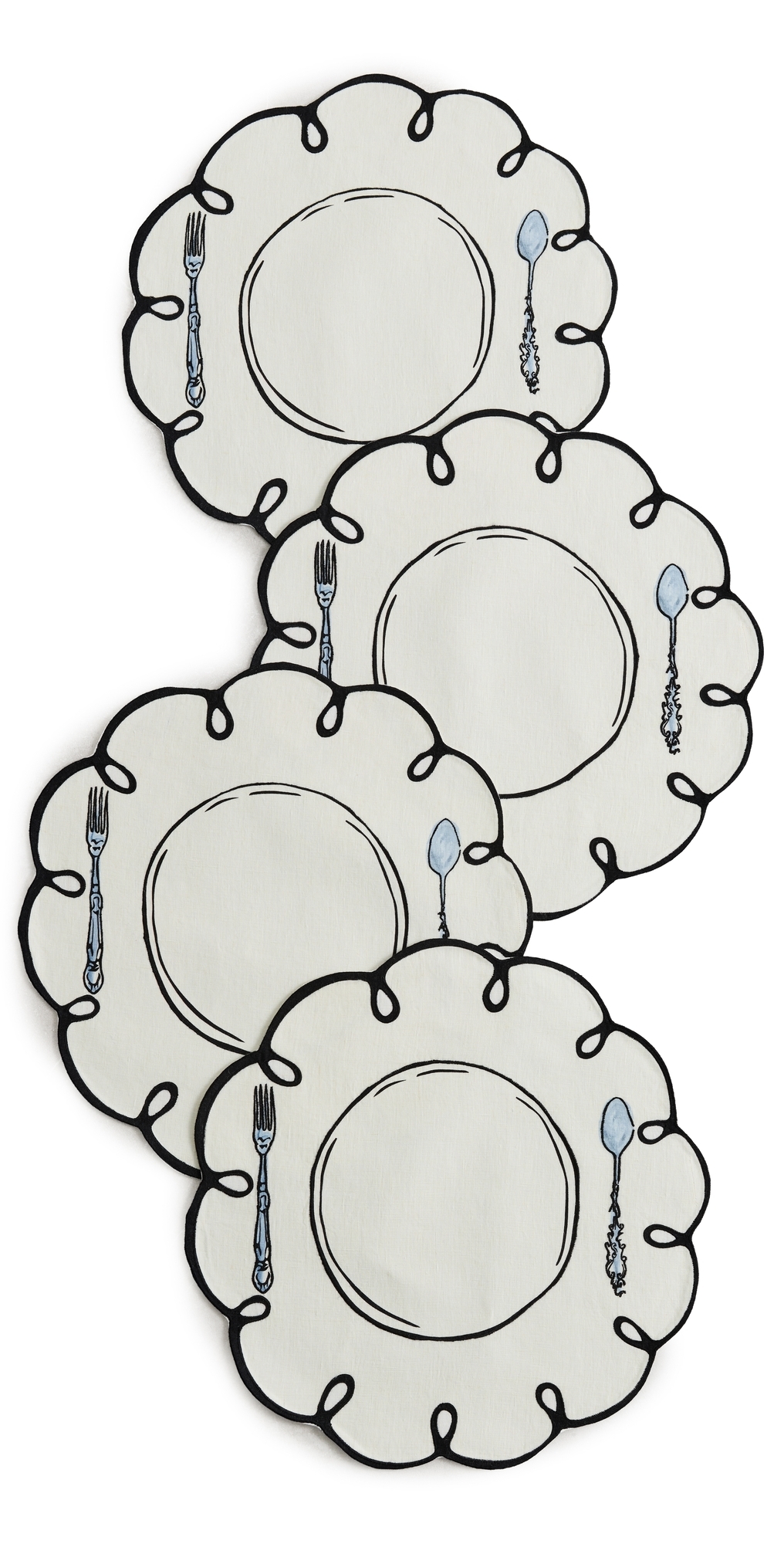 Linen Embroidered Placemats Multi One Size
