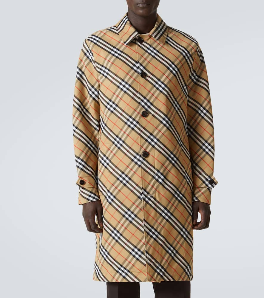 Check cotton car coat