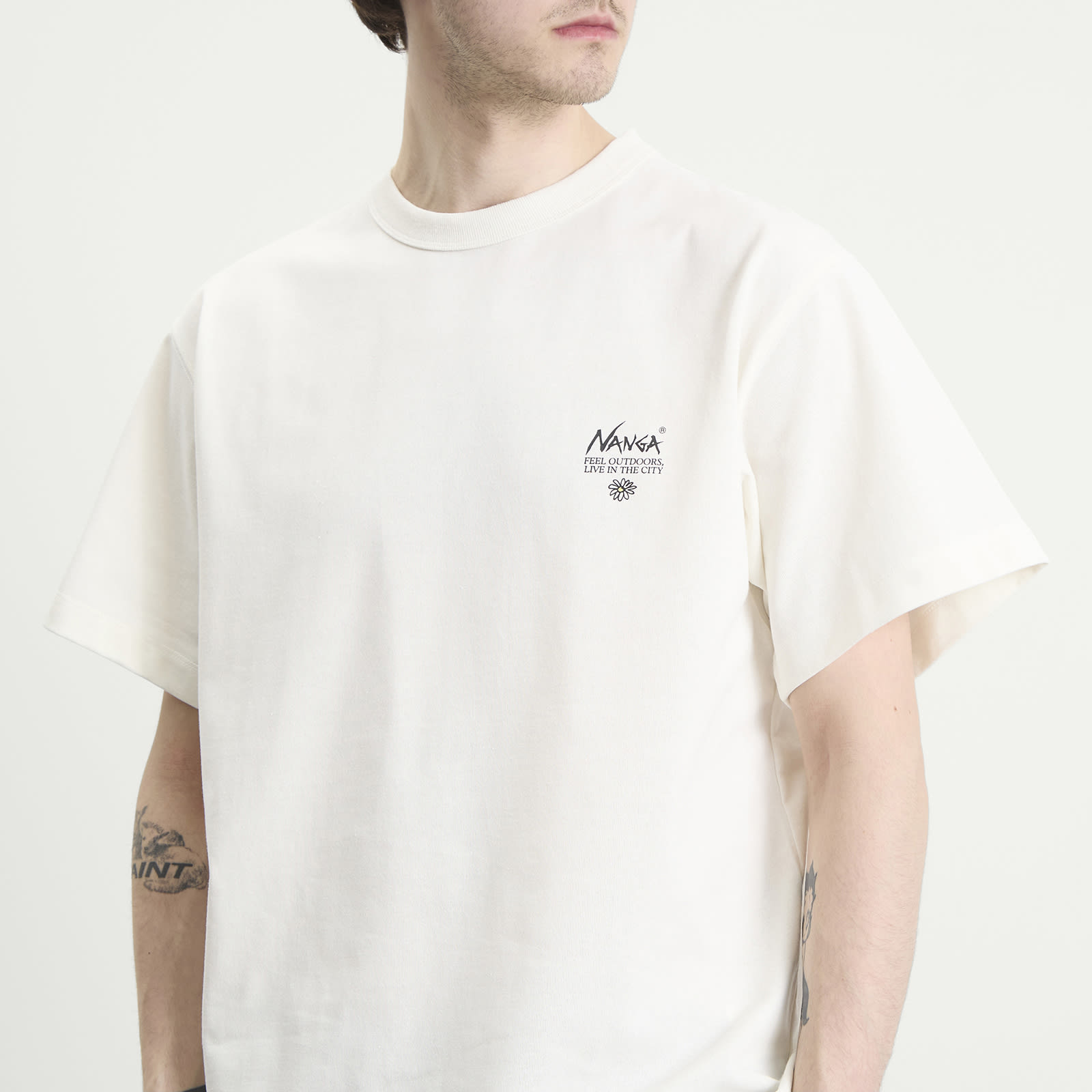 Men's Eco Hybrid Vintage Flower T-Shirt White