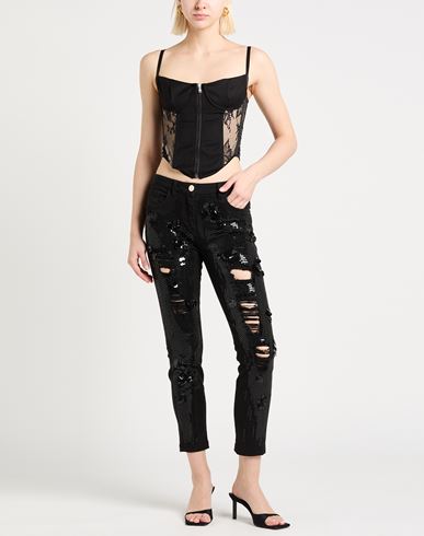 Woman Top Black Size M Polyester, Viscose, Elastane