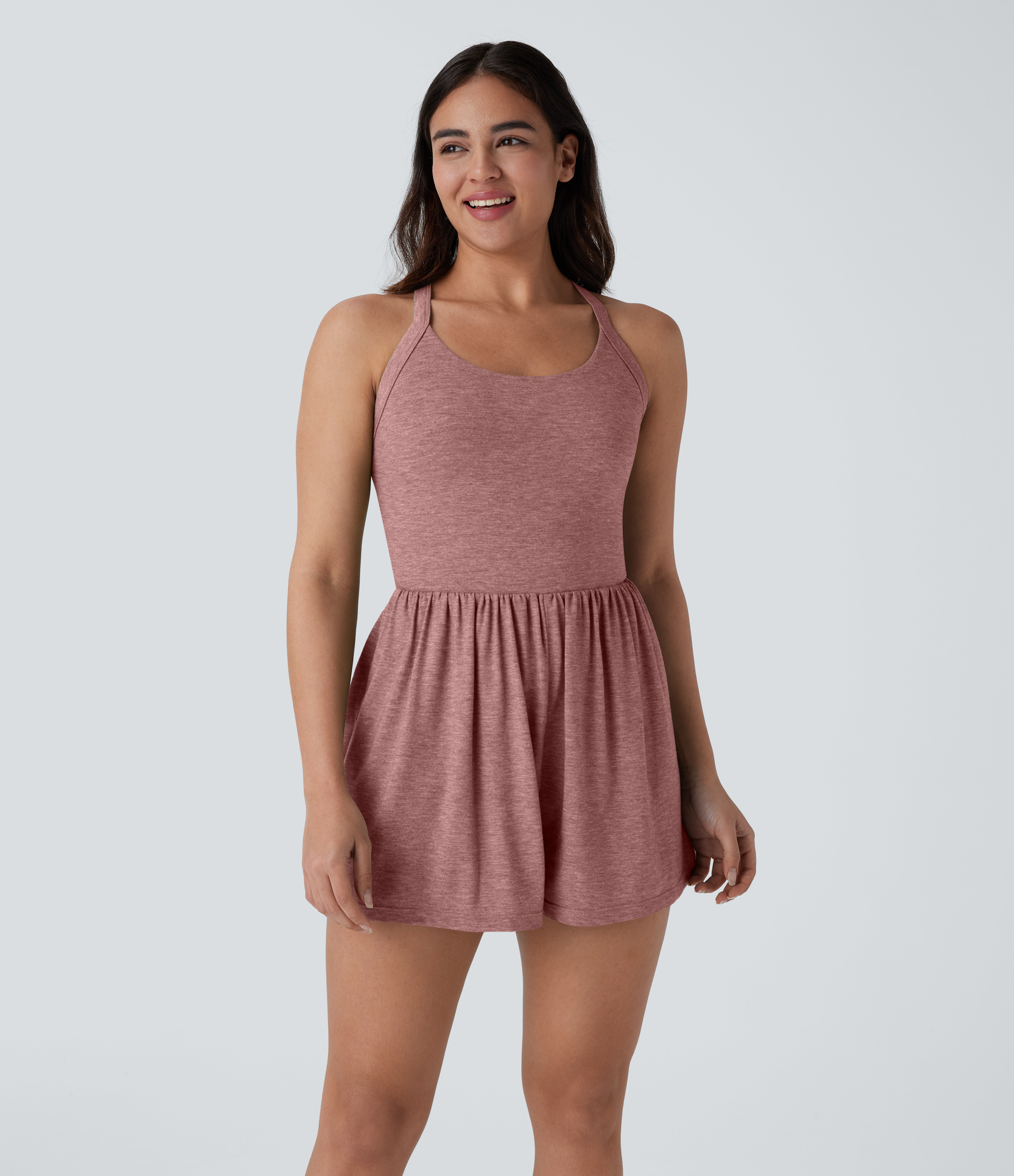 Pocket 2-in-1 Romper-Easy Peezy Edition  - Brick Red Mix