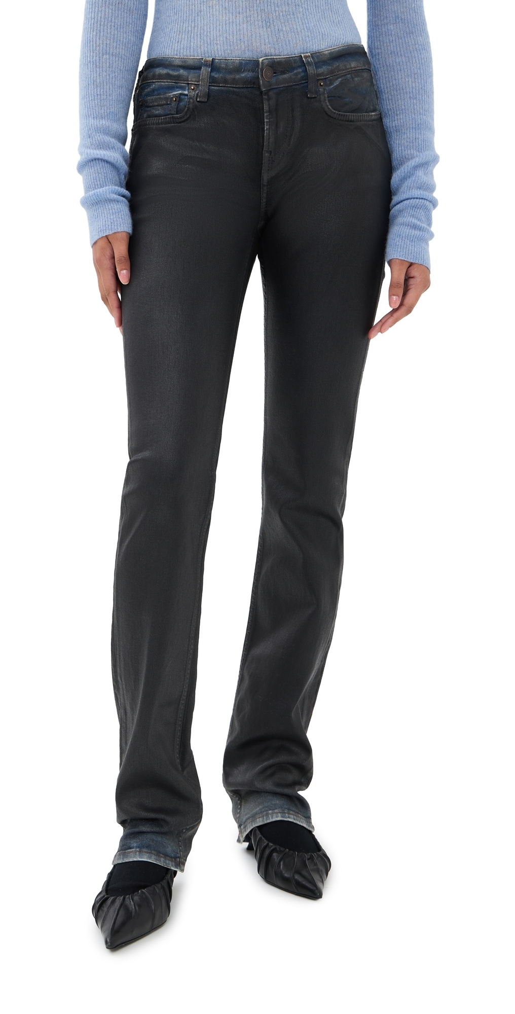 2013 Stretch Charcoal Leather Finish Pants Black