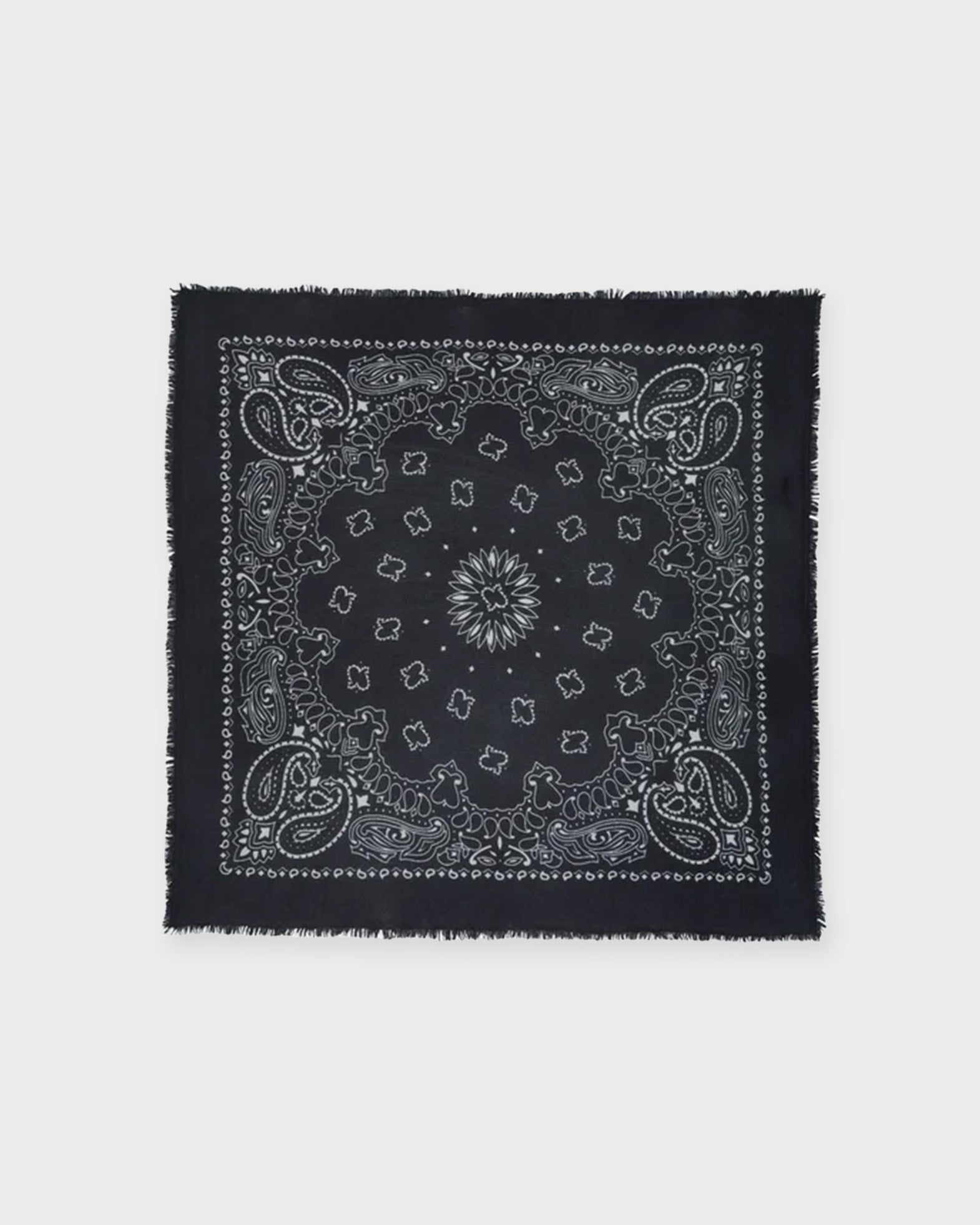 KUJTEN Hachiko Cashmere Bandana Scarf Black ONESIZE