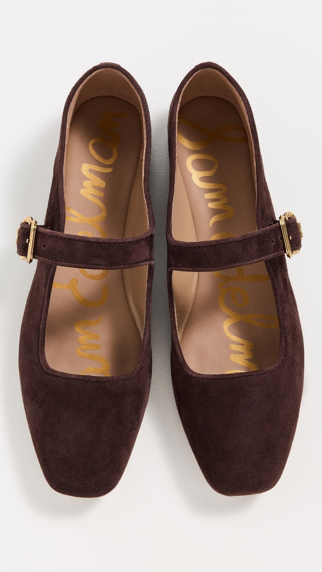 Michaela Suede Flats Cafe Noir