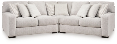 Larce 3-Piece Performance Fabric Sectional, Stone